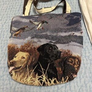 Dog Print Tapestry Tote Bag